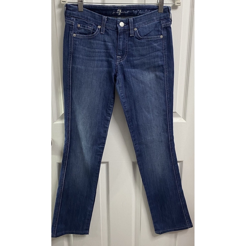 7 For All Mankind Women 'A' Pocket Josefina Denim Jeans Med. Blue W-27-28",I-30"
